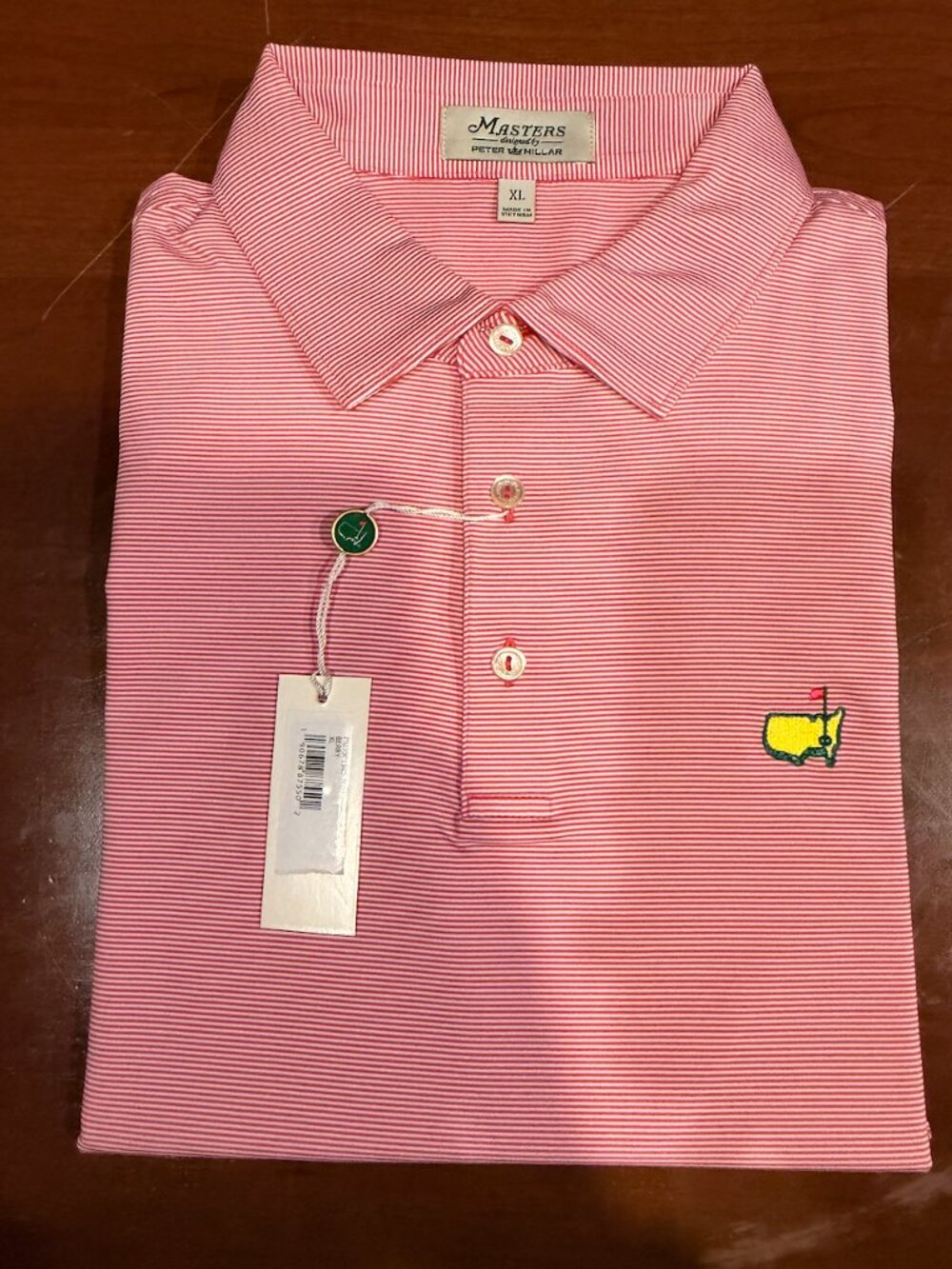 Masters Peter Millar Holly Berry Striped Golf Polo XL NWT PM19P1940-768